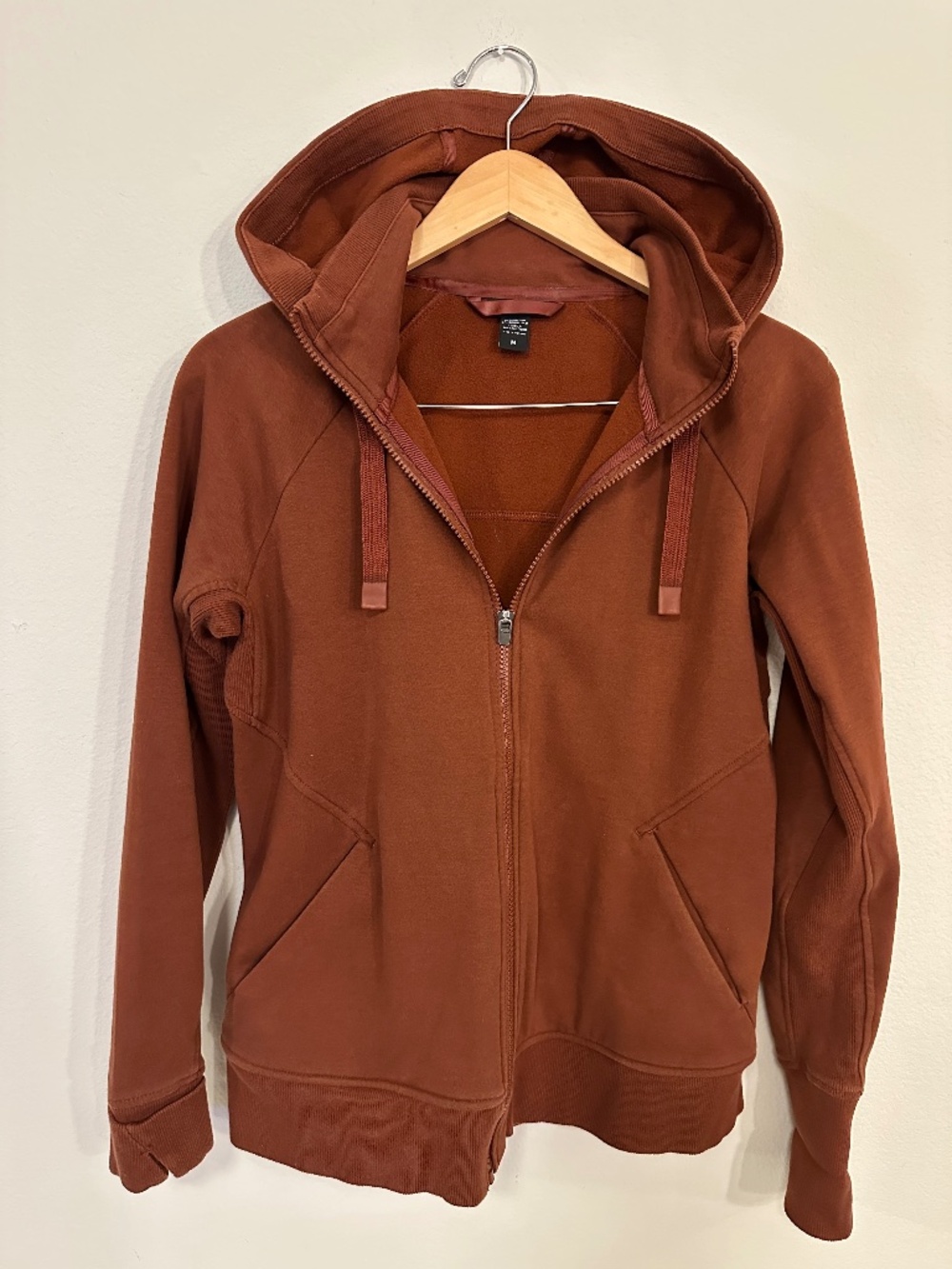 Athleta Triumph Full Zip Hoodie Medium Rust Brown Thumbholes